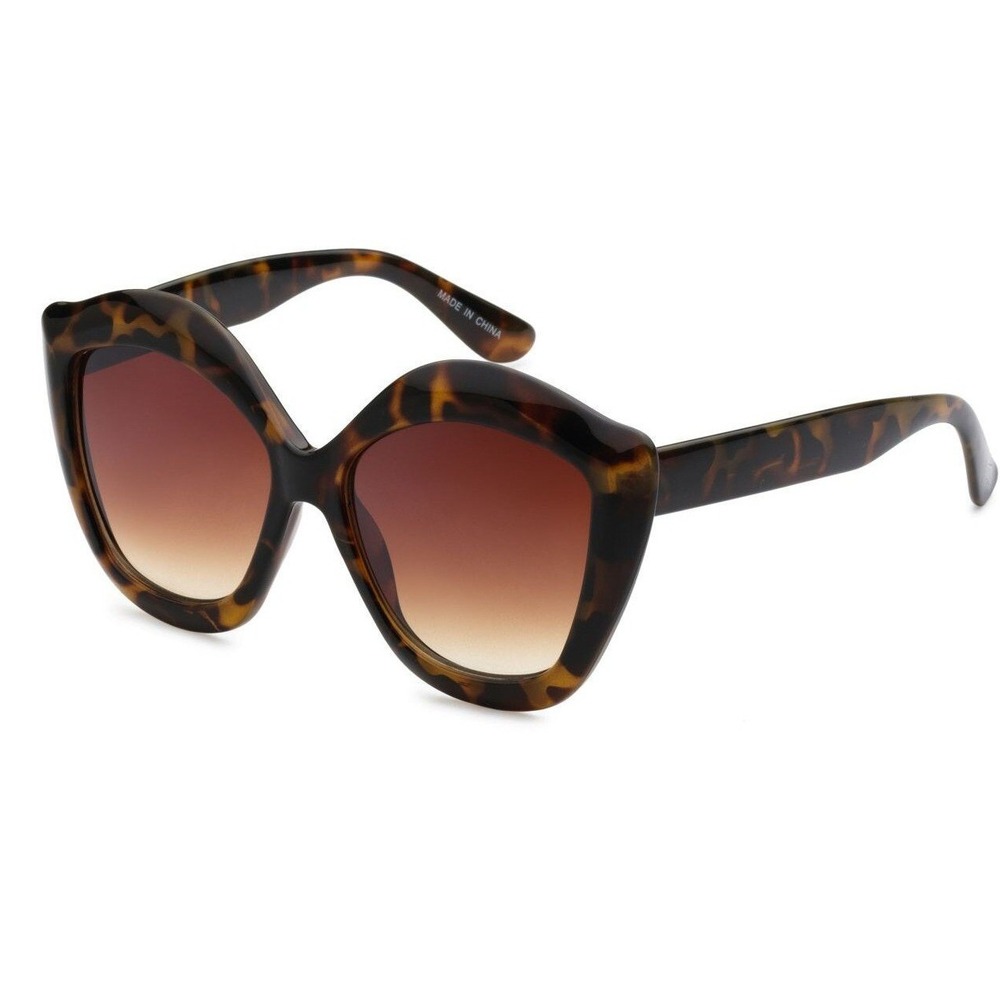 Cat Eye Sunglasses Tortoise Brown Fashion Oversized‎ Designer Women Tortoise New